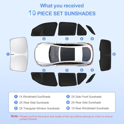 10pcs Car Window Shades for Mercedes Benz GLE 350 450 2020 (10 Count)