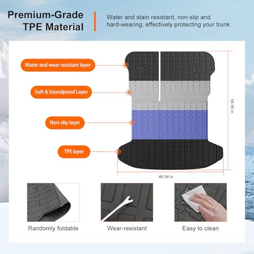 Cargo Mat with Backrest Mats Compatible with 2023