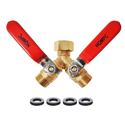 Garden Hose Y Valve Splitter 2 Way Heavy Duty Water Hose Y Splitter For garden lawn watering With Shut off Valves
