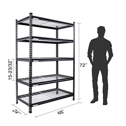 5 Tier Adjustable Metal Shelving