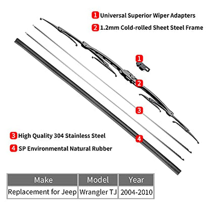 13"+13" Front Windshield Wiper Blades