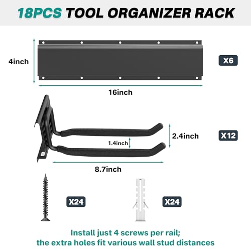 Garage Tool Storage Organizer (18 Count)