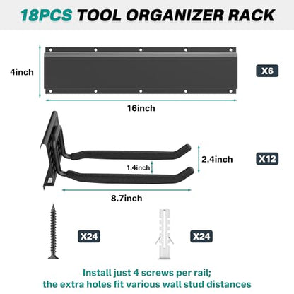 Garage Tool Storage Organizer (18 Count)