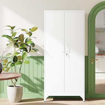 71" H Metal Storage Cabinet with 2 Doors and 4 Shelves