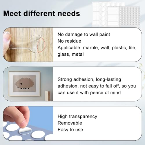 360pcs Nano Double Sided Tape for Wall 0.8" Sticky Dots Mounting Putty Two Sided Adhesive Museum Putty Multi (360 Count)