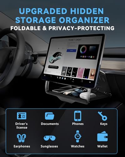 Under Screen Storage Box Designed for Tesla Model Y 2019~2024