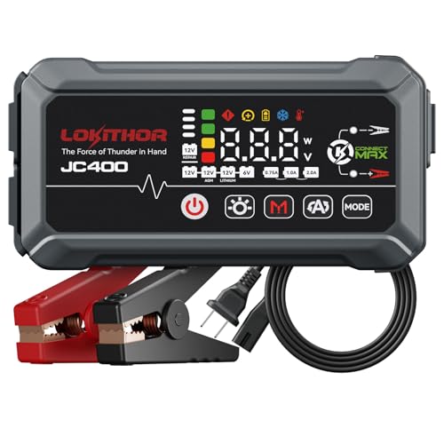 JC400 2A Car Battery Charger and 2500A Jump Starter