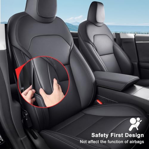 2024 2026 Tesla Model 3 Highland Upgraded Car Seat Covers Nappa Leather Car Interior Airbag Compatible Cushion Cover Full Set Custom Fit Model 3