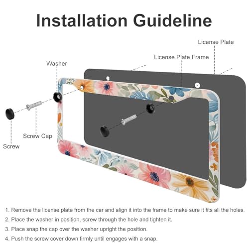 Flowers Floral License Plate Frames