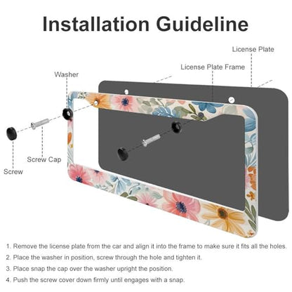 Flowers Floral License Plate Frames