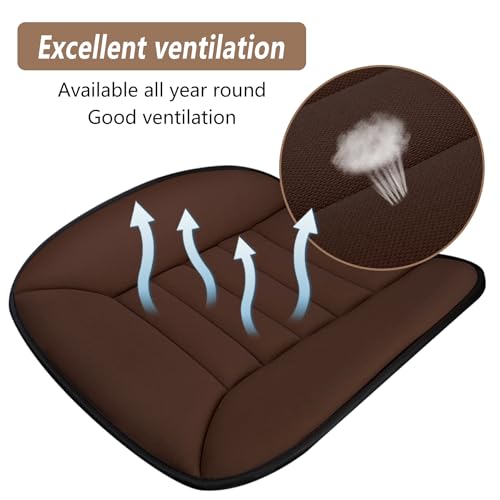 Car Seat Cushion Pad 1.2" Thick Comfort Protector for Car Driver Seat Office Chair Home Use Memory Foam Cushion with Non Slip Bottom
