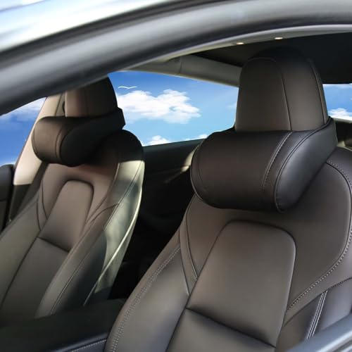 Car Neck Pillow for Driving Memory Foam Headrest Black (17.637 Ounce)