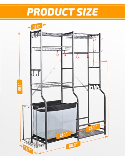 Extra Large Ball and Sports Equipment Storage Rack