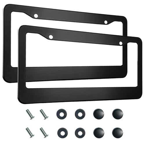 2PCS Matte Black License Plate Frames (2 Count)