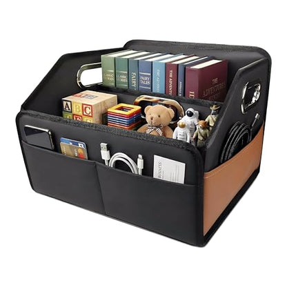 Leather Car Storage Organizer Back Front Seat Car Organizer Black