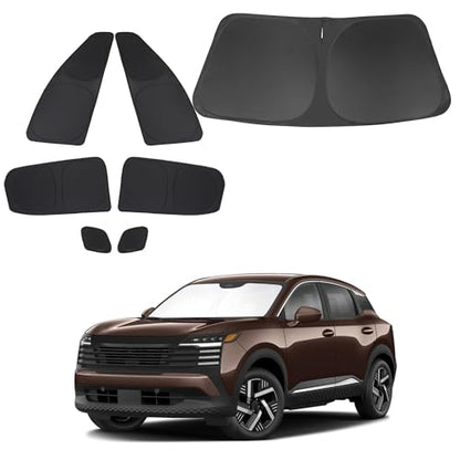 Window Shades for Nissan Kicks 2025 2026 Accessories Car Side Full Windows Rear Triangular Windshield Sun Shade Sun UV Rays & Privacy Protection for Camping 7PCS (7 Count)