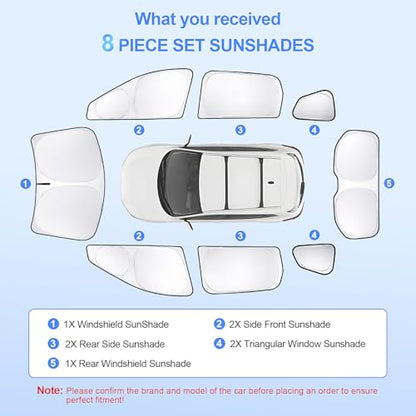 8pcs Car Window Shades for Nissan Rogue Sport (8 Count)