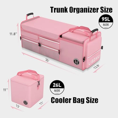 LIBZAKI Oversize 4 in 1 Car Trunk Storage Organizer