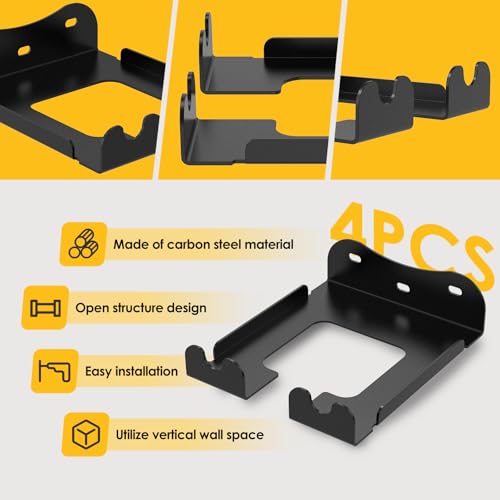 4 Pack Weed Eater Hanger Wall Mounted Bulk Weedeater Garage Trimmer Rack Heavy Duty Garden Tool Hanger Steel Weed Whackers Holder Organizer Hooks for Grass Garden Tools (4 Count)