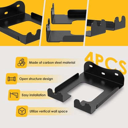 4 Pack Weed Eater Hanger Wall Mounted Bulk Weedeater Garage Trimmer Rack Heavy Duty Garden Tool Hanger Steel Weed Whackers Holder Organizer Hooks for Grass Garden Tools (4 Count)