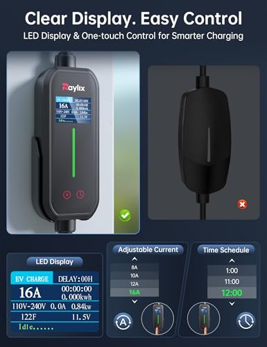 16A Level 1&2 EV Charger with Holder
