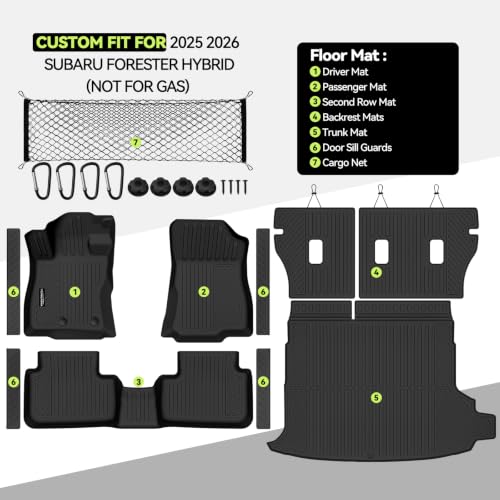 Floor Mat Set for 2025 2026 Subaru Forester Hybrid