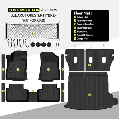 Floor Mat Set for 2025 2026 Subaru Forester Hybrid
