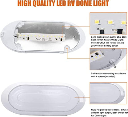 Dual Tone 12Volts Bright RV LED Interior Light with Switch