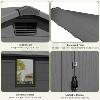 Outdoor Plastic Storage Shed 6x6 FT