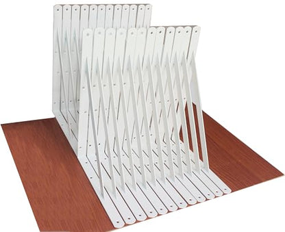 24 Pack L14 x H 10" White Heavy Duty Shelf Brackets with Screws Metal Shelf Brackets Shelf Support Angle Brackets for Shelves L Brackets Heavy Duty Floating Shelf
