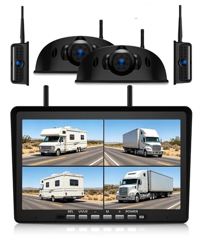 4 Camera Wireless RV Backup Camera System for Furrion Pre (4 Count, 1 Monitor)