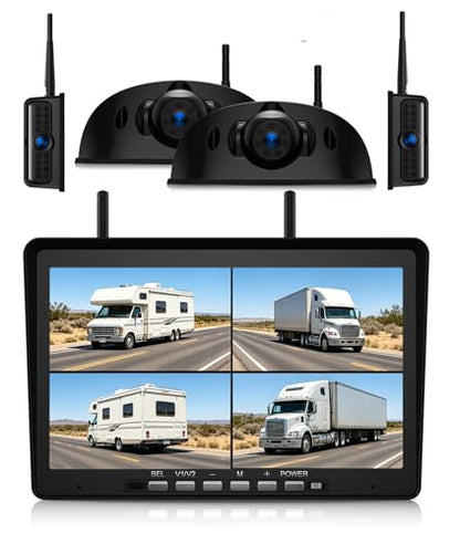 4 Camera Wireless RV Backup Camera System for Furrion Pre (4 Count, 1 Monitor)