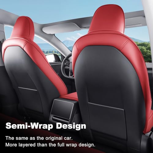2024 2025 Tesla Model 3 Highland Upgraded Car Seat Covers Nappa Leather Car Interior Airbag Compatible Cushion Cover Full Set Custom Fit Model 3