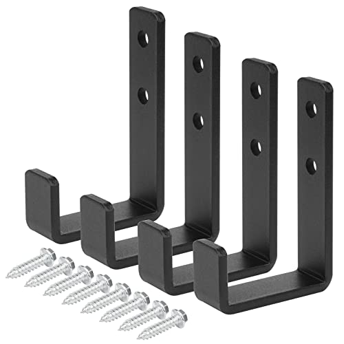 4 Pack 2-3/8" Heavy Duty Steel J Hook, Wall Mount Garage Hanging Bracket (4 Count)