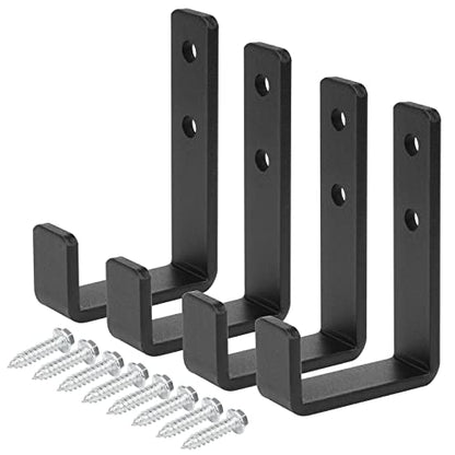 4 Pack 2-3/8" Heavy Duty Steel J Hook, Wall Mount Garage Hanging Bracket (4 Count)