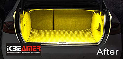 12" Amber Yellow 18SMD 2835 LED Strip Light Universal Fit Car Trunk Cargo Area or Interior Illumination