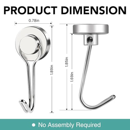 Magnetic Hooks 28 Pack 40Lbs Heavy Duty Neodymium Magnet Hook (28 Count)
