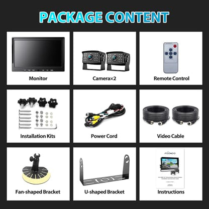 HD 1080P Dual Wired Backup Camera