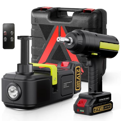 Cordless Electric Car Jack Kit 5 Ton with Battery and Impact Wrench