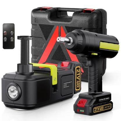 Cordless Electric Car Jack Kit 5 Ton with Battery and Impact Wrench