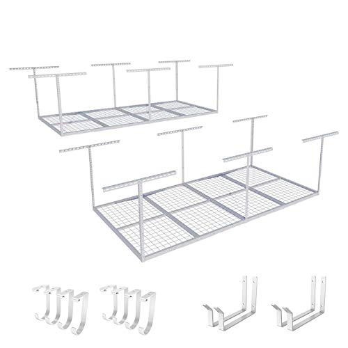 4x8 Overhead Garage Storage Rack with Hooks (2 Count)