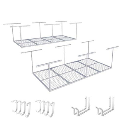 4x8 Overhead Garage Storage Rack with Hooks (2 Count)