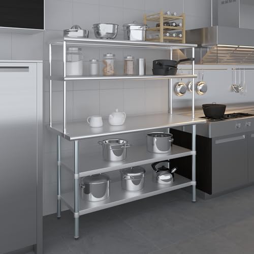 Stainless Steel Work Table with 2 Shelves