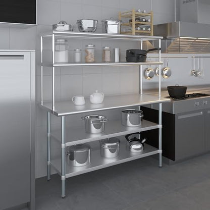 Stainless Steel Work Table with 2 Shelves
