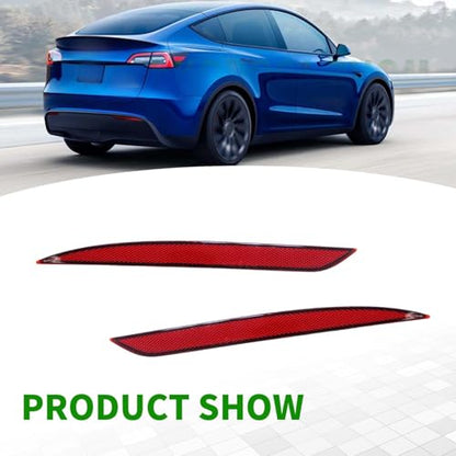 Tail Rear Bumper Reflector Red Compatible with Model Y 2000 (2 Count)