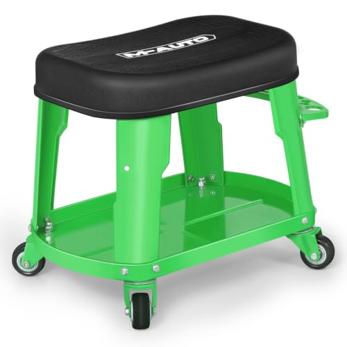 Heavy Duty Garage Rolling Work Seat 300LBS Capacity Mechanics Stool with Wheels