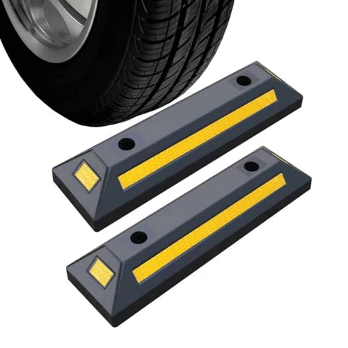 2PCS Rubber Parking Guide Tire Blocks
