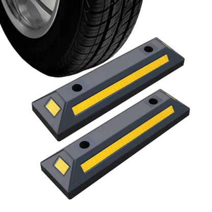 2PCS Rubber Parking Guide Tire Blocks