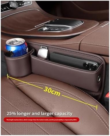 Car Seat Organizer Car Leather Seat Gap Multifunction Crevice Water Cup Holder Storage Box Compatible with Tesla Compatible with Model 3 Compatible with Model Y