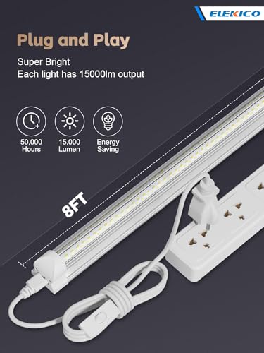 12 Pack Super Bright 100w 8ft Led Shop Light (12 Count)